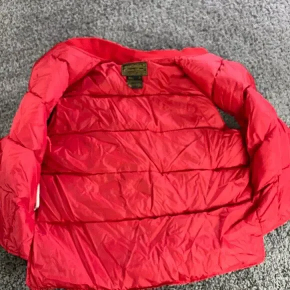 Eddie Bauer Goose Down Puffer Vest Mens Medium Red Lined Nylon Shell Sleeveless - Picture 3 of 8